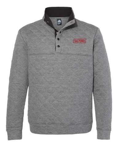 Quilted Snap Pullover - Charcoal Heather