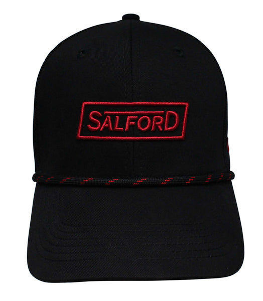 Trucker Rope Hat - Black with Red/Blk Rope