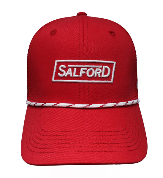 Trucker Rope Hat - Red with Red/White rope