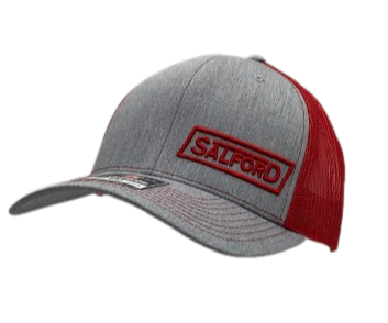 Richardson Trucker Snapback Cap - Heather Grey/Red